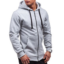 Hoodies Men 2018 Brand Male Long Sleeve Solid Color Hooded Zip Sweatshirt Mens Hoodie Sweat Coat Casual Sweatshirts M-XXL 2024 - buy cheap