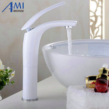Newly Colorful Painted Basin Faucets Hot&Cold Mixer Bathroom Basin Tap Brass Gold/Chorme/White/Red Faucet Crane 2024 - buy cheap