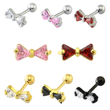 Cute Stud Earrings Women Mix Colors Crystal Stud Earrings Stainless Steel Ear  Cartilage Helix Piercing Best Gift Body Jewelry 2024 - buy cheap