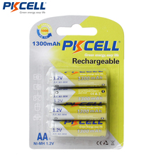 1 упаковка/4 шт. аккумуляторные батареи PKCELL AA NIMH 1300 мАч Ni-MH 1,2 в AA, аккумуляторные батареи 1,2 в 2A 2024 - купить недорого
