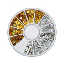 Electrochapado de Metal lentejuelas tocadiscos arte decoración cabujón adornos para Scrapbooking accesorios de uñas arte DIY 2024 - compra barato