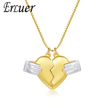 ERLUER pendant necklace for women Romantic heart shape fasion jewellery Girl adjustable necklace Valentine's day jewelry 2024 - buy cheap