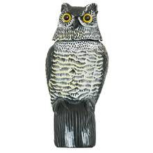 1Pc Large Realistic Simulation Owl Decoy With Rotating Head Bird Pigeon Crow Scarer Scarecrow Car Home Garden Decoration 2024 - buy cheap