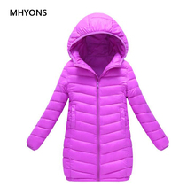 MHYONS-chaqueta con capucha acolchada de algodón para niño y niña, abrigo largo cálido, ropa de invierno, 2018 2024 - compra barato