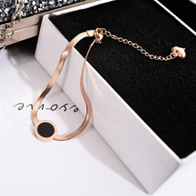 YUN RUO 2019 New Arrival Snake Chain Bracelet Woman Birthday Gift Rose Gold Color Fashion Titanium Steel Jewelry Never Fade INS 2024 - buy cheap