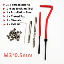 25pcs Car Pro Coil Drill Tool Metric Thread Repair Insert Kit M3 for Helicoil Car Repair Tools Coarse Crowbar 2024 - buy cheap