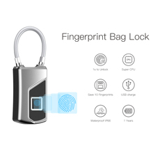 Cadeado biométrico inteligente, cadeado anti-roubo à prova de água com senha ip66 portátil sem chave para carregar armário de bolsa 2024 - compre barato