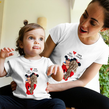 Футболка для мамы, дочки и сына, Женская белая футболка для мальчиков и девочек, одинаковый подарок для семьи, Харадзюку, большие размеры, летние топы, модная футболка, Femme 2024 - купить недорого