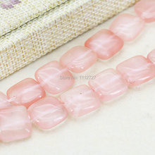 14mm Pink Watermelon Tourmaline Square Beads Ornaments Loose Beads Semi Finished Stone Jewelry Making Women Girls Gifts 15inch 2024 - buy cheap