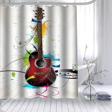 Custom Guitar Shower Curtain 3D Waterproof Polyester Fabric Bath Curtain Printing 12 Hooks For The Bathroom 180x180cm,180x200cm 2024 - buy cheap
