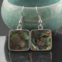 Simple Geometric Square Rainbow Green Mother of Pearl Shell Earrings Retro Natural Abalone Shell Dangle Earrings Women Jewelry 2024 - buy cheap