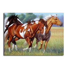 Full Square Diamond painting two horses DIY 3D Diamond mosaic grassland Full Round Diamond embroidery Cross stitch Animal 2024 - buy cheap