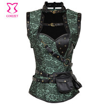Green / Black Gothic Corset Waist Trainer Corsets And Bustiers Steampunk Clothing Espartilhos E Corpetes Sexy Korsett For Women 2024 - buy cheap