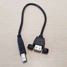 Screws Panel Mount USB2.0 Type A Female to USB B Male Jack Short Data Cable Cord For Printer 25cm 2024 - купить недорого