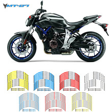 Adesivo de pneu frontal e traseiro para rodas, adesivo de aro externo para motocicletas, decalques de rodas espelhados para yamaha 2024 - compre barato