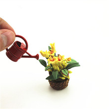 Metal Dollhouse Miniature 1:12 Watering Can Fairy Garden Handicrafts Tools Doll House Outdoor Decoration Accessories Toy 2024 - buy cheap