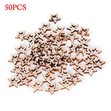 50pcs Wood Slices Hollowed Stars Wooden Crafts For Arts Scrapbooking Embellishments DIY Wedding Home Decoration 2024 - buy cheap
