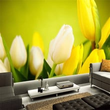 3D Wallpaper Beautiful Flowers Yellow Tulips Photo Murals Living Room Dining Room Modern Simple Decor Wall Painting Papel Mural 2024 - buy cheap