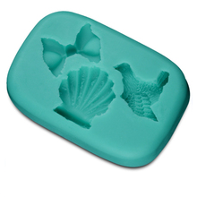 New Arrival Scallop Bird Bow Shaped 3D Silicone Cake Fondant mold, Cake Decoration tools, soap, Candle Moulds D271 2024 - buy cheap