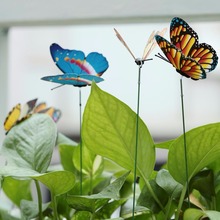 Decorações de jardim artificial de borboleta, 15 unidades, simulação de brincos, quintal, planta, decoração, borboleta falsa, cor aleatória 2024 - compre barato