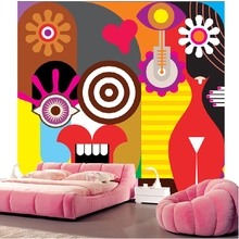 Papel de pared personalizado para habitación de niños, tapiz impermeable de dibujos animados abstractos para sala de estar y TV 2024 - compra barato