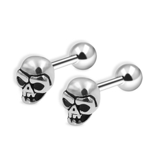 Pendientes de acero inoxidable con forma de calavera para hombre, joyería de piercings Hiphop, 500 piezas 2024 - compra barato