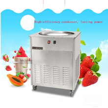 Máquina de rolo frito do gelado da bandeja redonda de 48cm única, máquina fritada comercial do iogurte do leite, fabricante do gelado 2024 - compre barato