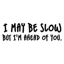20*6.1CM I MAY BE SLOW BUT I'M AHEAD OF YOU Car Decal Funny Vinyl Car Styling Stickers Black/Silver C9-0328 2024 - buy cheap