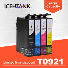 Icehtank-cartucho de tinta para impressora epson, compatível com t0921 92n, epson stylus cx4300, tx106, tx109, tx119, tx117, t26, t27, c91 2024 - compre barato