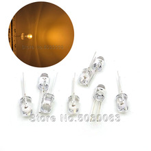 Grânulos de lâmpada led diodo emissor de luz 5mm, cabeça redonda, loiro amarelo 1000 k branco quente mergulho indicador
