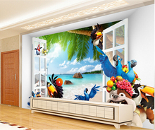 Custom 3D murals,3 d stereo space cartoon animals  papel de parede,living room sofa TV wall children bedroom wallpaper 2024 - buy cheap