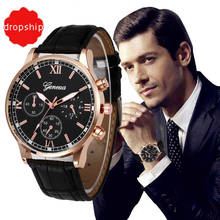 Drop shipping Retro Design Leather Band Analog Alloy Quartz Wrist Watch Relogio Masculino 2024 - buy cheap