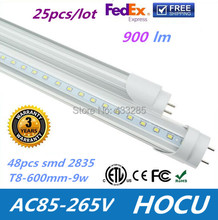 Wholesale - Best Price!900lm 2835 SMD LED Tube T8 9W 600mm 2ft 0.6m Pure White Clear Cover CE RoHS ETL cETL 2024 - buy cheap