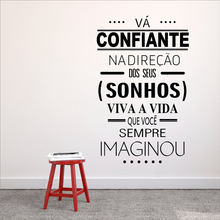 Calcomanía de vinilo para pared motivador inspirador de oficina versión en portugués ve con confianza en la dirección de tus sueños 2024 - compra barato