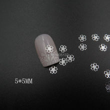 MS-372-1 Free Shipping Metal Silver Flower Nail Art Metal Sticker Nail Art Decoration Fancy Outlooking 2024 - buy cheap