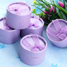 30pcs/lot 5.5x3.5 cm Purple Paper Jewelry Boxes Ring Earring Womens Jewelry Girl Women Gifts Boxes Packaging with Sponge bijoux 2024 - buy cheap