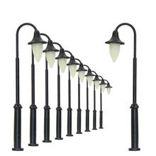 LYM35 10pcs Model Railway Lamppost  Single Head Model Lamp Street Lights HO OO TT Scale LEDs NEW Building Miniature 2024 - buy cheap