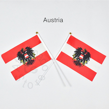 Австрийский флаг 14*21 см, 10 шт., баннер, ручной машущий флаг, Национальный флаг для встреч, парадов вечерние, подвеска, украшение 2024 - купить недорого