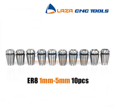 10Pcs/lot ER8 collet 10PCS ER8 collet set (1-5mm) Collet  for CNC milling lathe tool and spindle motor Spring Collet Set For CNC 2024 - buy cheap