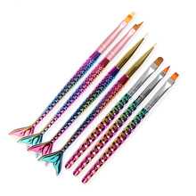 Uv Gel Nail Brush Nail Art 7 Style Manicure Brush Thin Nail Brush Mermaid Nail Brush Set 2024 - buy cheap