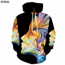 KYKU 3d Hoodies Men Psychedelic Hoodie Art Abstract Printed Sweatshirt Pullover Hooded Gothic Colorful Mens Clothing Streetwear 2024 - buy cheap