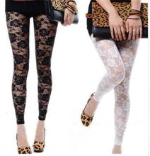 Fashion Lace Leggings Sexy Women Skinny Leggings Soft Floral Rose Printed Stretchy Jeggings Slim Pencil Pants 2024 - buy cheap