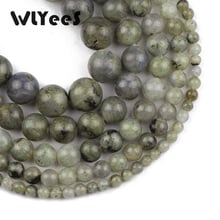 WLYeeS-Cuentas redondas sueltas de piedra labradorita de cuarzo Natural de alta calidad, Bola de 4, 6, 8, 10 y 12mm para la fabricación de collares de joyas DIY de 15" 2024 - compra barato