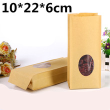 10*22cm 100pcs stand up circular type window brown kraft paper bags recyclable for wedding/Gift/Jewelry/Food/Candy Paper Box 2024 - buy cheap