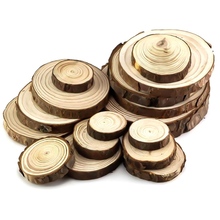 Natural Round Wood Slices Circles With Tree Bark Log Discs For DIY Crafts Wedding Party Painting Decoration 5 Sizes 2024 - buy cheap
