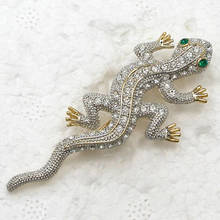 12pcs/lot Wholesale Fashion Brooch Crystal Rhinestone Gecko Pin brooches Jewelry gift C102144 2024 - buy cheap