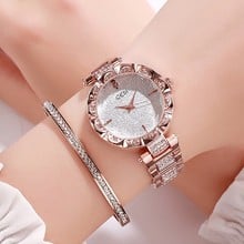 Relojes de lujo para mujer de alta calidad, nueva flor, Diamante de imitación, reloj informal, vestido de moda, reloj de cuarzo para mujer, reloj de mujer, 2019 genial 2024 - compra barato