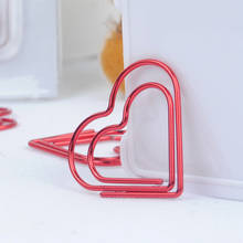 12pcs Love Clips Full Metal Rose Gold Paper Clip Bookmark for Office & School Supplies Material Escolar Stationery Free Shipping 2024 - buy cheap