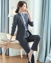 High Quality Fabric Uniform Styles Business Suits With Pants and Jackets Coat For Ladies Office Work Wear Pantsuits Blazers 2024 - buy cheap