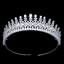 Coroa de princesa hadiyana acessórios para cabelo, joias, elegante, para festa de casamento, de zircônia, bc4953, corona princesa 2024 - compre barato